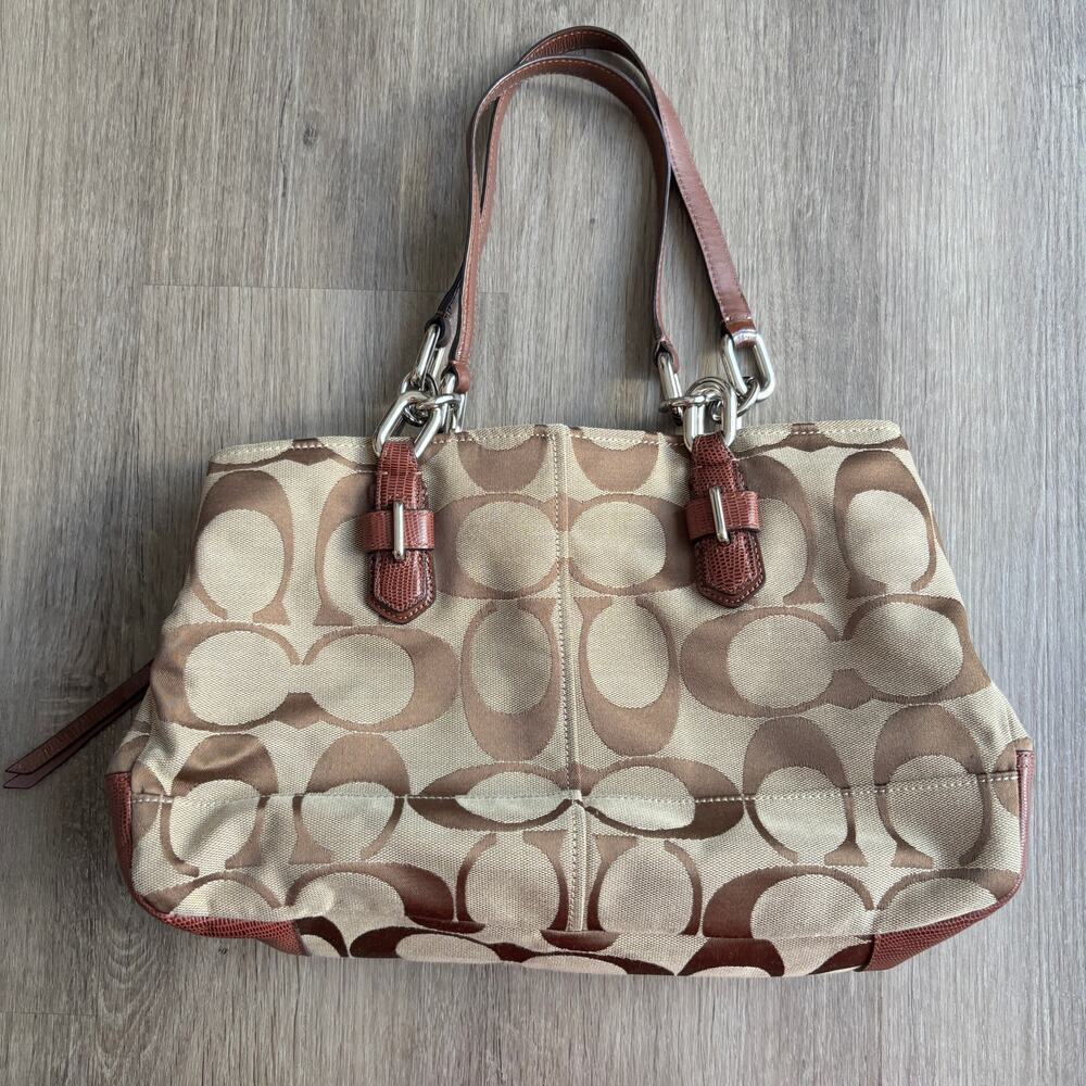 Coach Chelsea Signature Jayden Carryall Satchel/Top Handle Bag 17806 Khaki/Brown - Picture 2 of 8